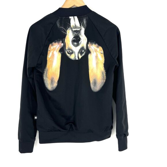 Adidas x Rita Ora Jacket Size Small Womens Black Basset Hound Puppy Beagle Track - Picture 1 of 8